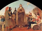 Ford Madox Brown Wycliffe Reading his translation of the Bible to John of Gaunt oil painting